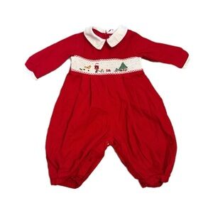 Friedknit Creations Smocked Christmas Romper 6m